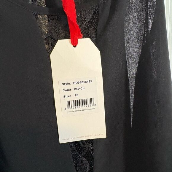 Standards & Practices - Black Lace-Trimmed Backless Dress - Picture 7 of 7